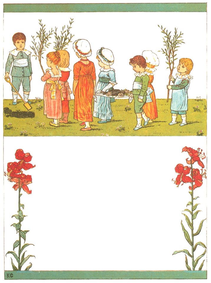 Kate Greenaway – Poor Dicky’s dead!—The bell we toll, And lay him in the deep, dark hole [from Under the Window]