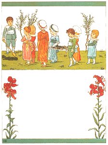 Kate Greenaway – Poor Dicky’s dead!—The bell we toll, And lay him in the deep, dark hole [from Under the Window]