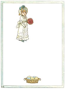 Kate Greenaway – Will you be my little wife, If I ask you? Do! [from Under the Window]. Free illustration for personal and commercial use.