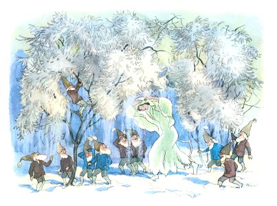 Ernst Kreidolf – In the Frosty Forest [from Winter’s Tale]. Free illustration for personal and commercial use.