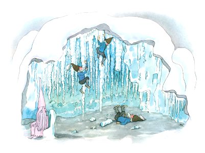Ernst Kreidolf – In the Ice Grotto [from Winter’s Tale]. Free illustration for personal and commercial use.