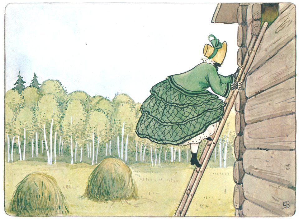Elsa Beskow – Plate 7 [from Aunt Green, Aunt Brown and Aunt Lavender]
