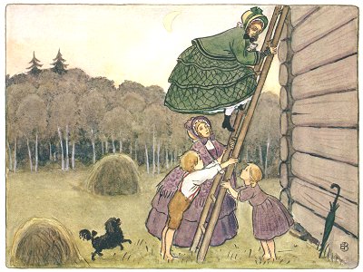 Elsa Beskow – Plate 13 [from Aunt Green, Aunt Brown and Aunt Lavender]