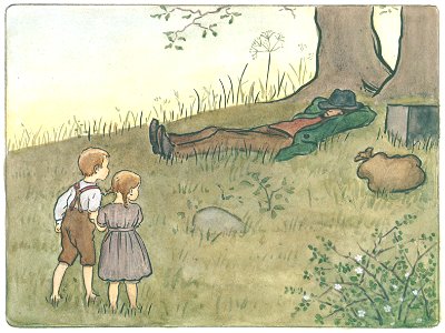 Elsa Beskow – Plate 11 [from Aunt Green, Aunt Brown and Aunt Lavender]