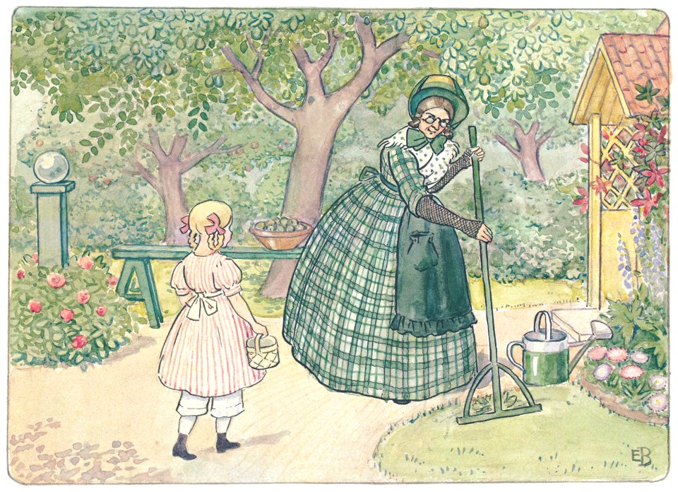 Elsa Beskow – Plate 3 [from Aunt Green, Aunt Brown and Aunt Lavender]