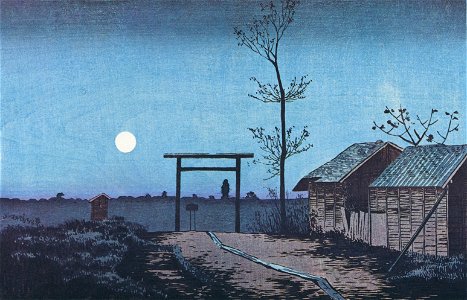 Kobayashi Kiyochika – Taro Inari(the Fox-Deity) at Asakusa Tambo [from Kiyochika – Ukiyoe meisaku senshū]