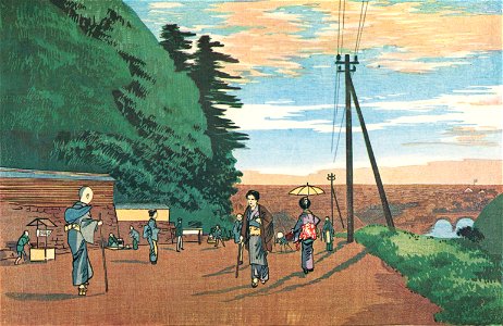 Kobayashi Kiyochika – A View of the Former Temple of Confucius at Yushima [from Kiyochika – Ukiyoe meisaku senshū]. Free illustration for personal and commercial use.