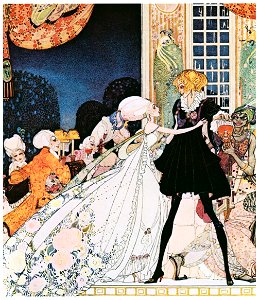 Kay Nielsen – “Don’t drink!” cried out the little Princess, springing to her feet; “I would rather marry a gardener!” (The Twelve Dancing Princesse) [from Kay Nielsen]