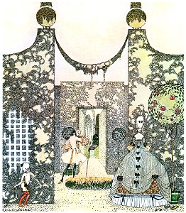 Kay Nielsen – A look—a kiss—and he was gone (Rosanie or The Inconstant Prince) [from Kay Nielsen]. Free illustration for personal and commercial use.