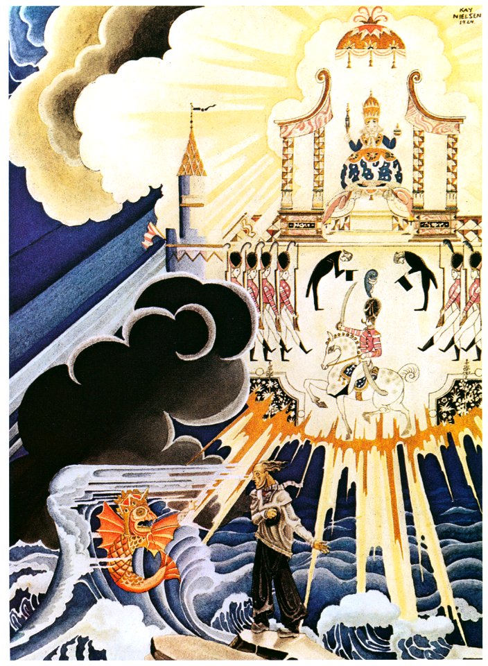 Kay Nielsen – His wife was seated on a golden throne (The Fisherman and his wife) [from Kay Nielsen]