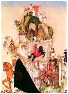 Kay Nielsen – The six brothers riding out to woo (The Giant Who Had No Heart in His Body) [from Kay Nielsen]. Free illustration for personal and commercial use.