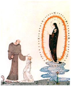 Kay Nielsen – “Here are your children; now you shall have them again. I am the Virgin Mary.” (The Lassie and Her Godmother) [from Kay Nielsen]. Free illustration for personal and commercial use.