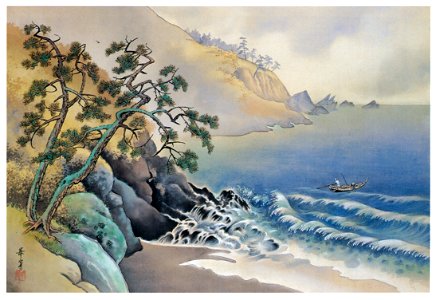 Takabatake Kashō – Nanki Sea [from Catalogue of Takabatake Kashō Taisho Roman Museum]. Free illustration for personal and commercial use.