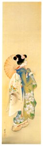 Takabatake Kashō – Maiko in Spring [from Catalogue of Takabatake Kashō Taisho Roman Museum]. Free illustration for personal and commercial use.