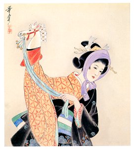 Takabatake Kashō – Harukoma [from Catalogue of Takabatake Kashō Taisho Roman Museum]. Free illustration for personal and commercial use.
