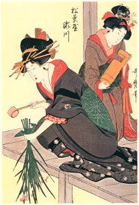 Kitagawa Utamaro – Segawa of Matsubaya [from Utamaro – Ukiyoe meisaku senshū I]. Free illustration for personal and commercial use.