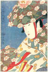 Kitagawa Utamaro – Modern Dancers – Heron Girl [from Utamaro – Ukiyoe meisaku senshū I]. Free illustration for personal and commercial use.