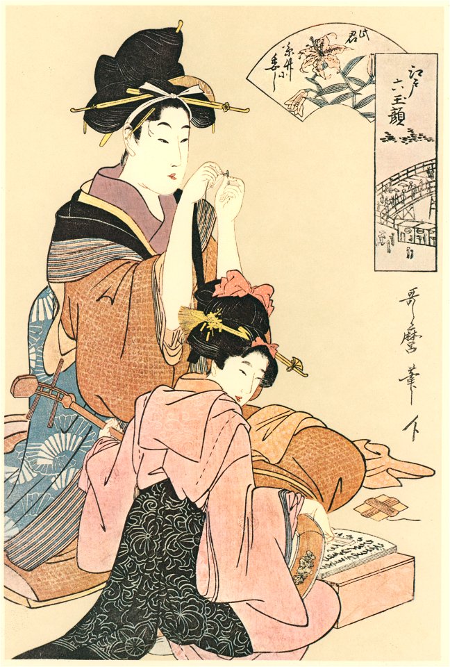 Kitagawa Utamaro – Six Beauties of Edo [from Utamaro – Ukiyoe meisaku senshū I]
