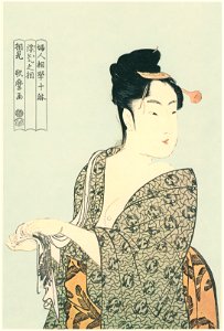 Kitagawa Utamaro – Ten Physiognomic Aspects of Women: the Passionate Type [from Utamaro – Ukiyoe meisaku senshū I]. Free illustration for personal and commercial use.