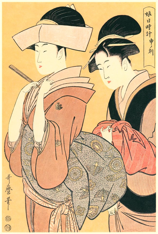 Kitagawa Utamaro – Woman around the Clock: at the hour of the Monkey (4:00 p.m ) [from Utamaro – Ukiyoe meisaku senshū I]