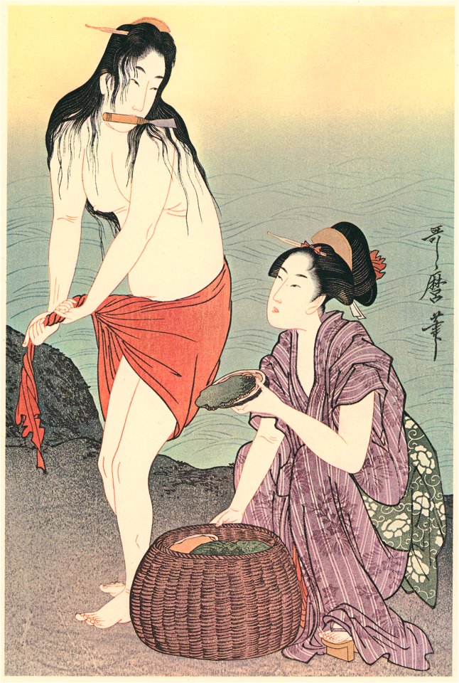 Kitagawa Utamaro – Diving for Abalones (Right) [from Utamaro – Ukiyoe meisaku senshū I]