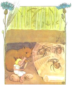 Elsa Beskow – Plate 12 [from Thumbelina]. Free illustration for personal and commercial use.