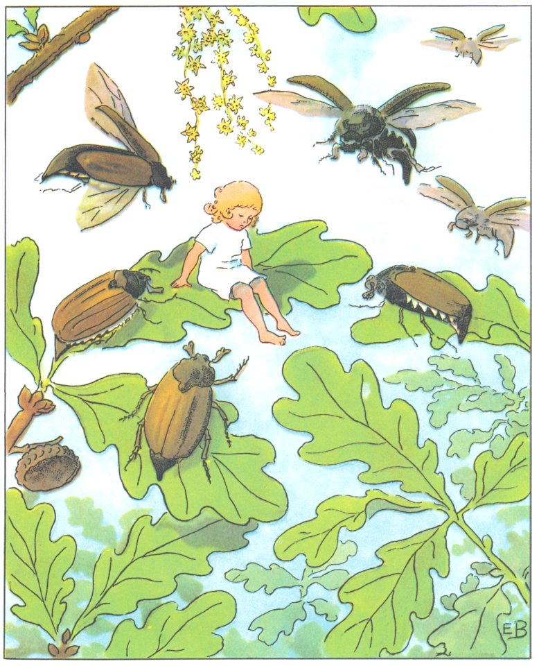 Elsa Beskow – Plate 6 [from Thumbelina]. Free illustration for personal and commercial use.