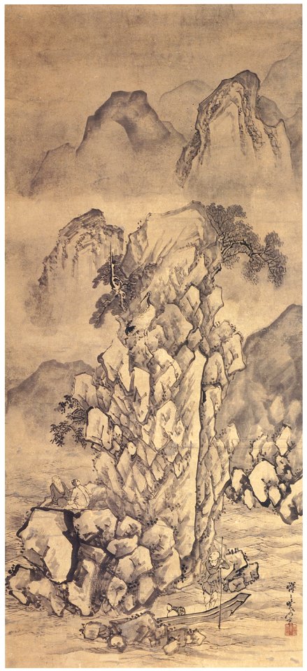 Kawanabe Kyōsai – Viewing the Scenery from a Small Boat [from Kyosai: master painter and his student Josiah Coder]