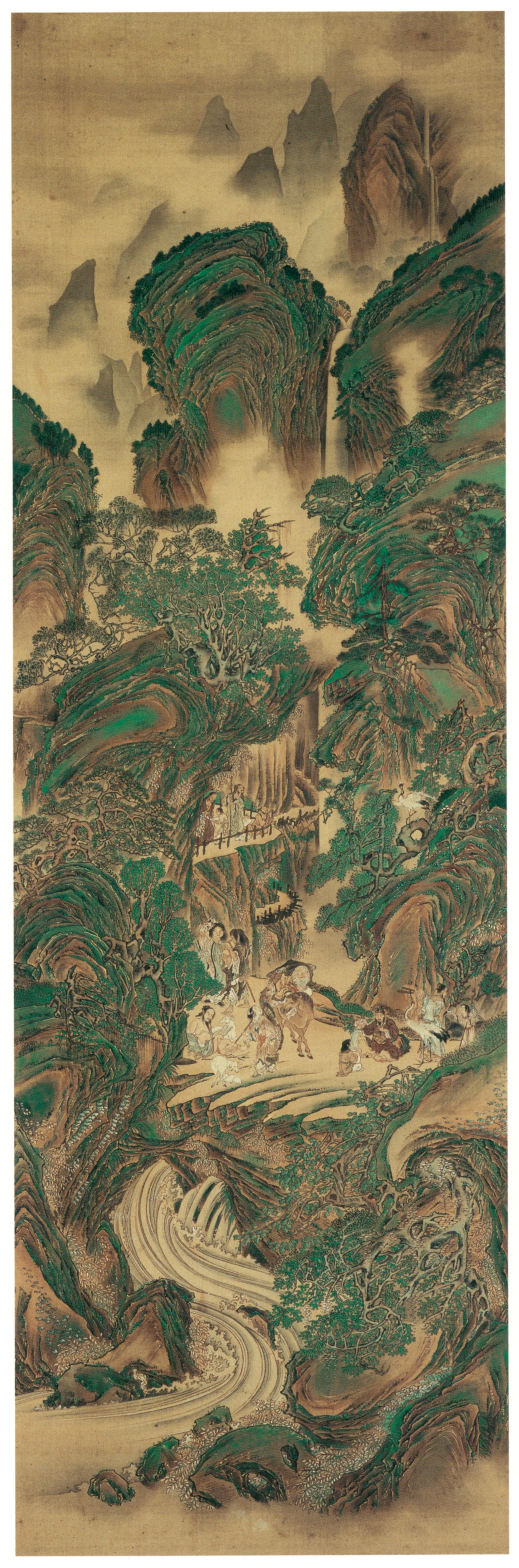 Kawanabe Kyōsai – Immortals Amid Sacred Mountains [from Kyosai: master painter and his student Josiah Coder]