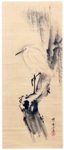Kawanabe Kyōsai – White Heron and Willow Tree [from Kyosai: master painter and his student Josiah Coder]