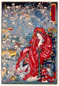 Kawanabe Kyōsai – Hell Courtesan, No. 9 of the Kyosai Rakuga series [from Kyosai: master painter and his student Josiah Coder]
