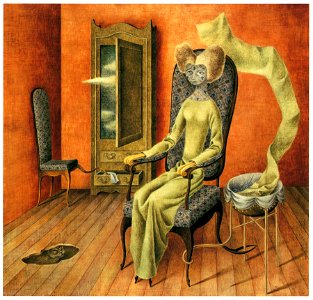 Remedios Varo – Mimesis [from Women Surrealists in Mexico]. Free illustration for personal and commercial use.