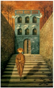 Remedios Varo – Rupture [from Women Surrealists in Mexico]. Free illustration for personal and commercial use.