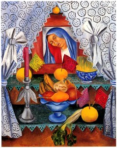 María Izquierdo – Mournful Altar [from Women Surrealists in Mexico]. Free illustration for personal and commercial use.