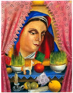 María Izquierdo – The Suffering Virgin [from Women Surrealists in Mexico]. Free illustration for personal and commercial use.