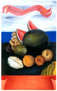 Frida Kahlo – Still Life (How I Love You…,) [from Women Surrealists in Mexico]. Free illustration for personal and commercial use.