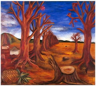 María Izquierdo – Landscape with Pineapple (Fragment of the Mural Pineapple in Terrestrial Landscape) [from Women Surrealists in Mexico]
