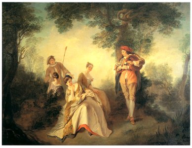 Nicolas Lancret – Que le coeur d’un amant est sujet à changer [from Three Masters of French Rocco]. Free illustration for personal and commercial use.