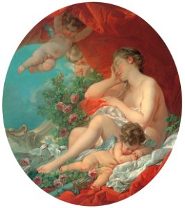 François Boucher – Le sommeil de Vénus [from Three Masters of French Rocco]. Free illustration for personal and commercial use.