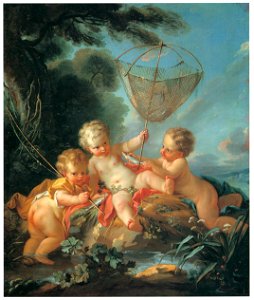 François Boucher – Les pêcheurs (L’Eau) [from Three Masters of French Rocco]. Free illustration for personal and commercial use.