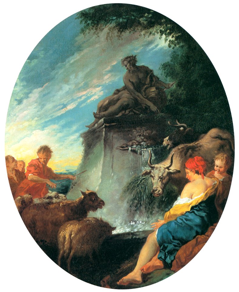 François Boucher – Les bergers à la fontaine [from Three Masters of French Rocco]