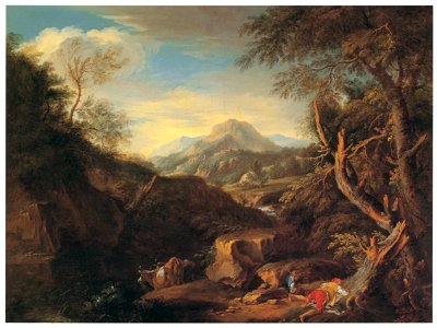 François Boucher – Paysage d’Italie [from Three Masters of French Rocco]. Free illustration for personal and commercial use.