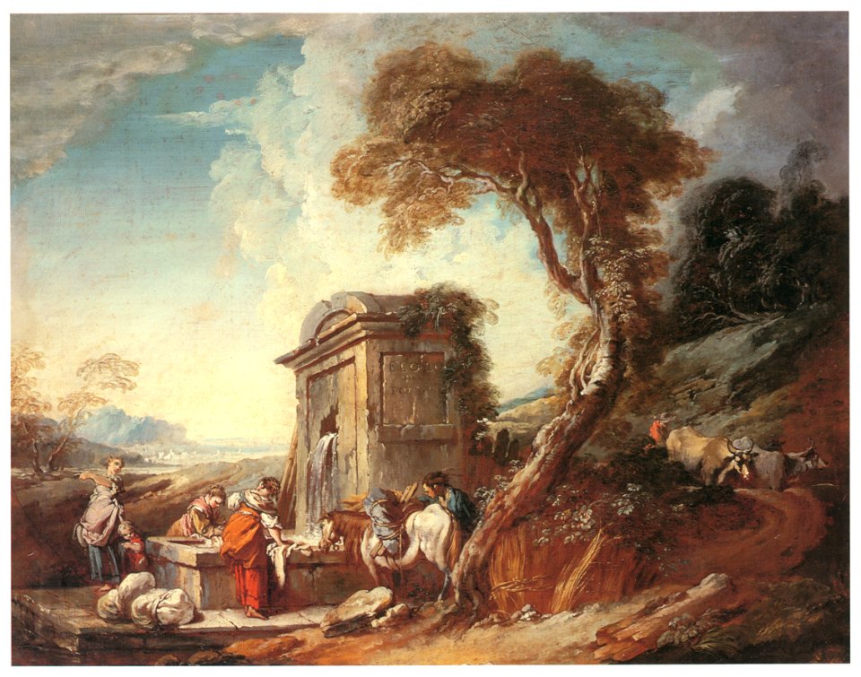 François Boucher – Les lavandières à la fontaine [from Three Masters of French Rocco]