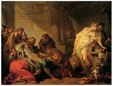 François Boucher – La mort de Méléagre [from Three Masters of French Rocco]. Free illustration for personal and commercial use.