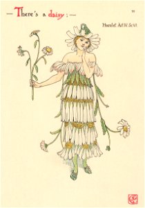 Walter Crane – There’s a daisy: (Hamlet) [from Flowers from Shakespeare’s Garden]. Free illustration for personal and commercial use.
