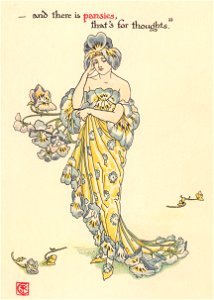 Walter Crane – and there is pansies, that’s for thoughts. (Hamlet) [from Flowers from Shakespeare’s Garden]