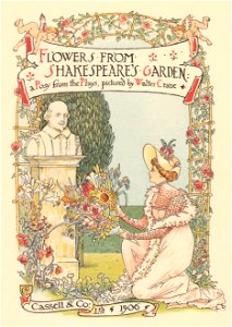 Walter Crane – Title Page [from Flowers from Shakespeare’s Garden]. Free illustration for personal and commercial use.