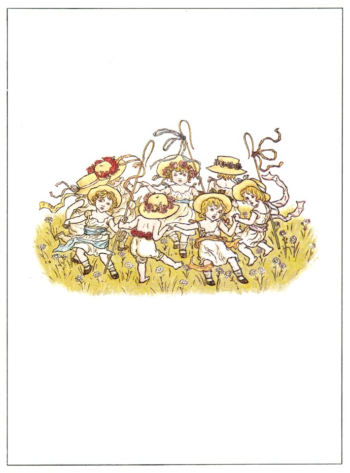 Kate Greenaway – RING-A-RING [from Marigold Garden]. Free illustration for personal and commercial use.