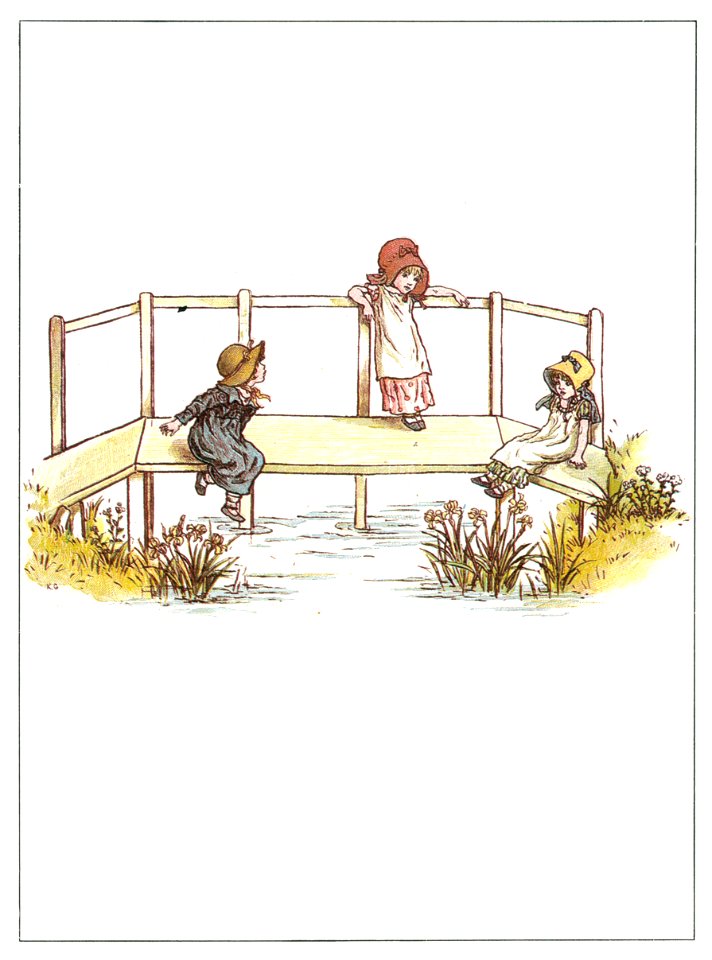 Kate Greenaway – ON THE BRIDGE [from Marigold Garden]