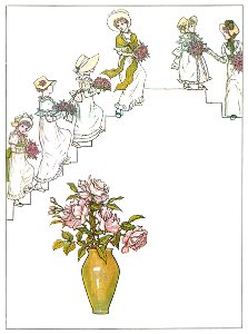 Kate Greenaway – THE WEDDING BELLS [from Marigold Garden]. Free illustration for personal and commercial use.